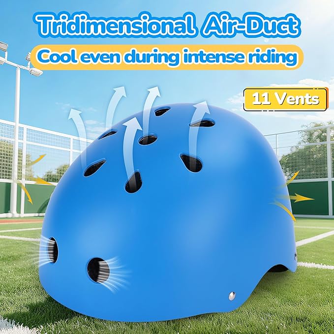 Kids Bike Helmet, Toddler Helmet for Youth Boys Girls Ages 3-14 Year Old, Adjustable Fit & Lightweight, Multi-Sport Safety for Skateboard Skating Bicycle Scooter Cycling