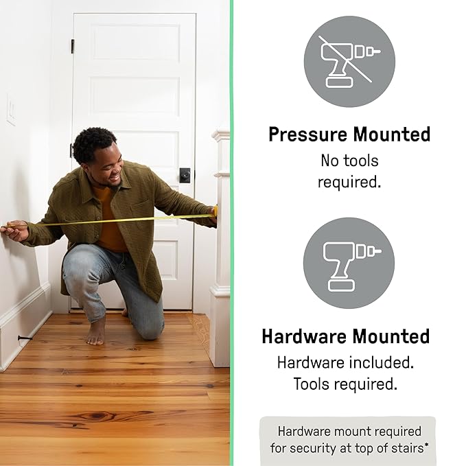 Ingenuity Easy Open Baby Gate & Dog Gate, Hands-Free Open Patent-Pending Foot Pedal, 27.5"-52" Wide, 28" Tall, Hardware or Pressure Mounted, Install in Doorway, Bottom of Stairs, or Wall - Espresso