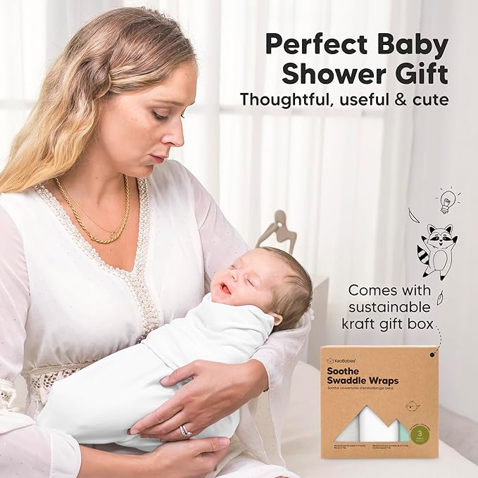 3-Pack Organic Baby Swaddle Sleep Sacks - Swaddles for Newborns, Infant 0-3 Months, Baby Girls, Boys, Soft & Snug Newborn Sleep Sack, Nursery Swaddling Blankets (Sage, XS)