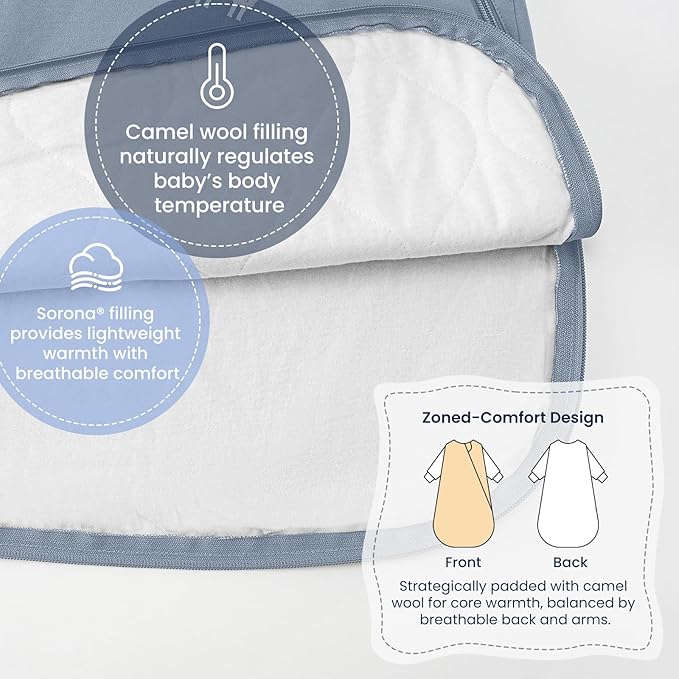 Unisex Sleeping Bag for Babies and Toddlers 1.0 Tog Sleep Sack 0-6 Months, Newborn Sleep Sack, Wearable Blanket Baby, One Piece Long Sleeves, Gifts for Baby