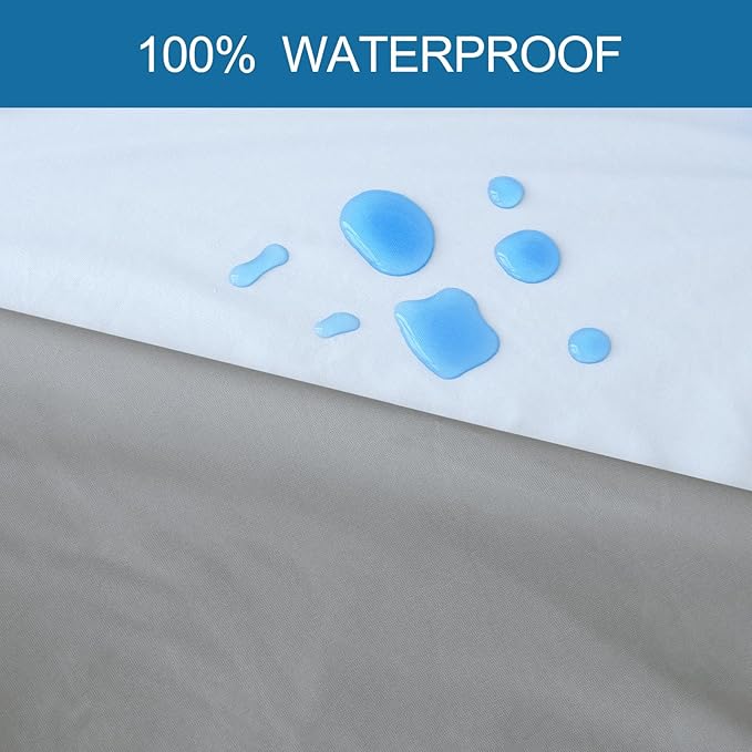 SPRINGSPIRIT Full Size Waterproof Mattress Protector, Full Mattress Cover Pad Waterproof with Deep Pocket up to 14’’, Bed Fitted Sheet, Gray Color