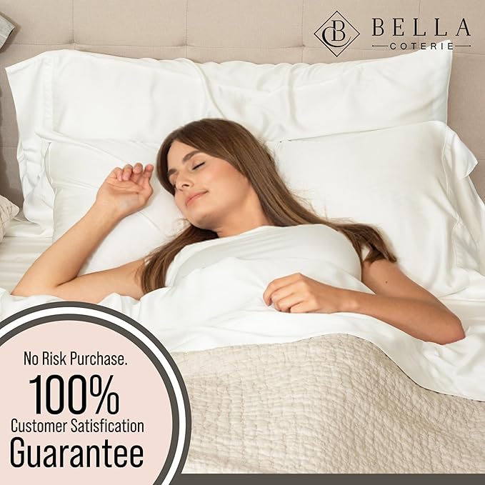 Bella Coterie Luxury Bamboo Viscose King Size Flat Sheet | 100% Organically Grown | Ultra Soft | Cooling for Hot Sleepers [Ivory]