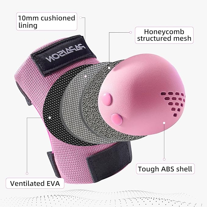 PAPAISON Kids/Youth Knee Pad, Elbow Pads & Wrist Guards for Inline Skating Bike Cycling Skateboard Scooter, 3 in 1 Protective Gear Set for Girls Boys Adult