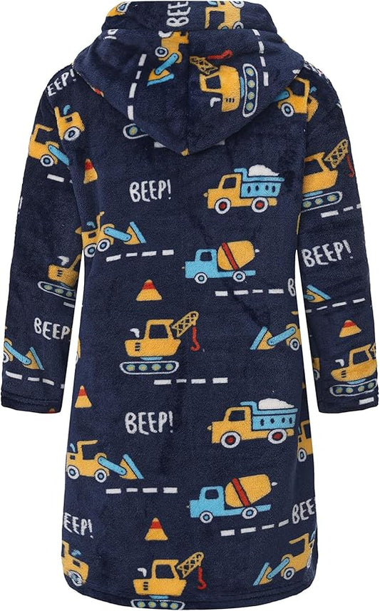 Kid Fleece Hooded Robes Girls Bathrobes Boys Soft Plush Sleepwear Toddler Fuzzy Pajamas