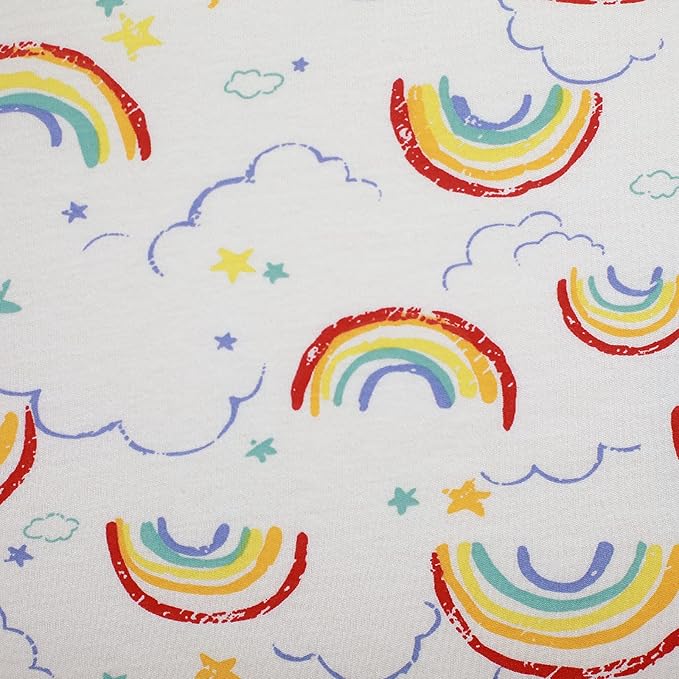 Baby Girl Nursery Sheet - Microfiber Fitted Crib Sheet Baby Sheet for Standard Crib and Toddler mattresses Nursery Bedding Sheet Crib Mattress Sheets for Boys and Girls 1 Pack Rainbow - by UOMNY