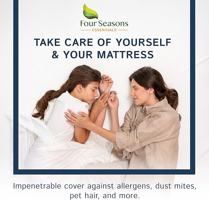 California King Mattress Protector Bedbug Waterproof Zippered Cover - Deep Pocket Fits up to 20" Depth - Hypoallergenic Premium Quality Encasement Protects Against Dust White