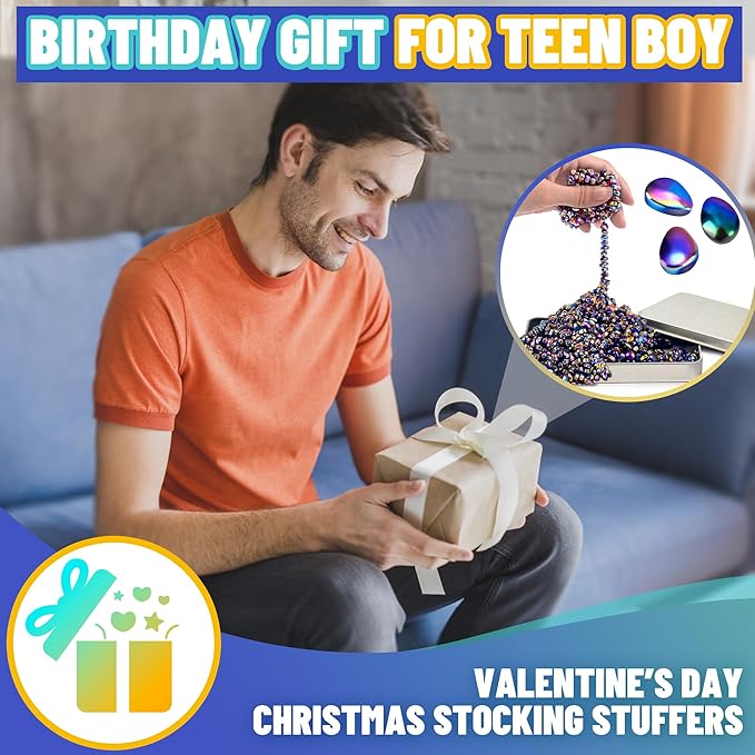 Christmas Stocking Stuffers Gifts for Teen Girl Boy Adult Men 500pc Magnetic Fidget Toys Sensory Autism ADHD Office Desk Stress Anxiety Magnet Beads Balls Stones Cool Gadget Valentine's Day
