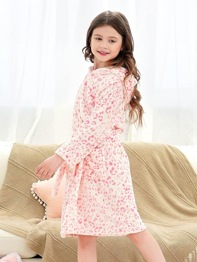 Doctor Unicorn Soft Hooded Rainbow Bathrobe Sleepwear for Girls