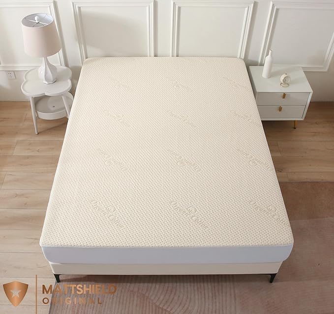 Luxury Waterproof Organic Mattress Protector King - Organic Cotton Breathable Mattress Pad Cover - Premium 380 GSM Comfort - Deep Pocket - Jersey Cotton Skirt - Fitted Design