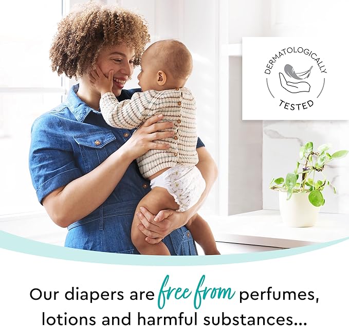 Diapers - Size 1 (4-11 lbs), Half-Monthly Supply (224 Count),Skin-Friendly, Ultra Soft, Chlorine-Free & Absorbent Baby Diapers