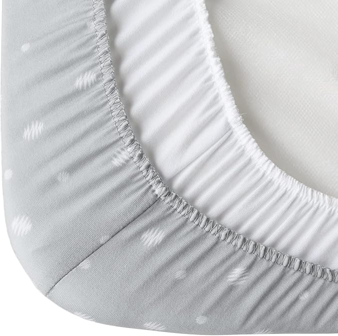 Baby Bassinet Sheets 15" x 30", Fit for Fisher Price Soothing Motions, Rock with Me, Soothing View, Luminate, Dream On Me Lacy, Regalo Baby Basics(Small) Bassinet, Ultra Soft,White & Grey Ball