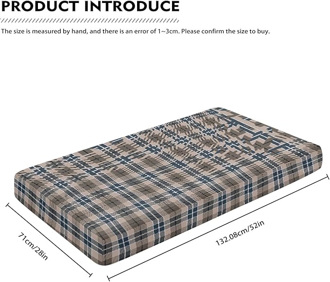 Brown Plaid Checkered Fitted Crib Sheet for Boys Girls Geometric Gingham Baby Sheet for Standard Crib and Toddler Rustic Patch Nursery Bed Mattress Sheets 28"x52"