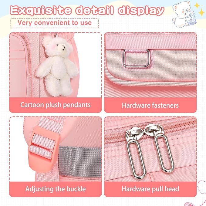 KBTYE School Backpack for Kids Girls Cute Travel Backapck for College Women Men Casual Laptop Bookbag for Teen Student(Pink)