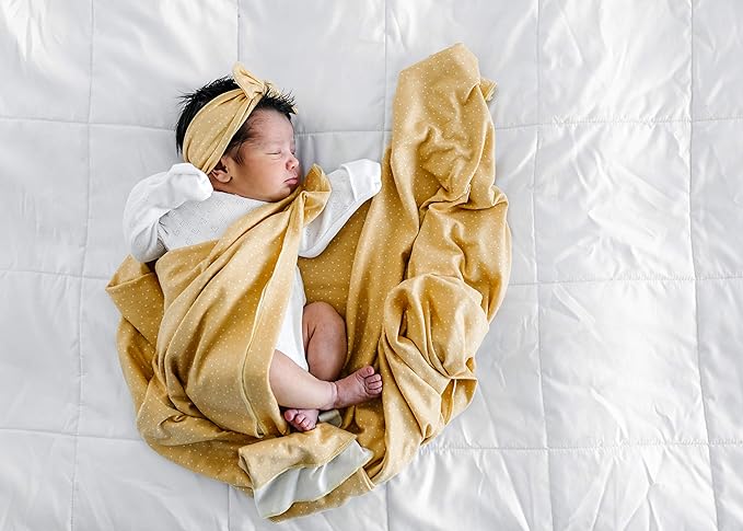 Copper Pearl Baby Swaddle Blanket - Premium Knit Baby Blanket, Large Soft Stretchy Receiving Blankets for Baby Boy and Girl, Swaddles for Newborn, Infant, and Toddler (Marigold)