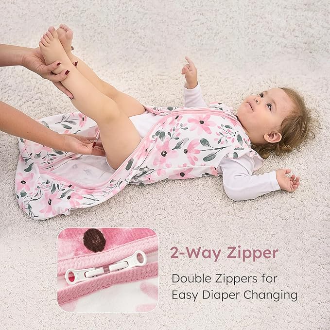 Yoofoss Baby Sleep Sack 0-6 Months Wearable Blanket for Babies 100% Organic Cotton 2-Way Zipper TOG 0.5 Toddler Sleeping Sack 3 Pack, Comfy Lightweight Sleep Sacks