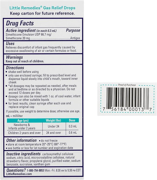 Little Remedies Baby Gas Drops, 1 Fl Oz (Pack of 3)