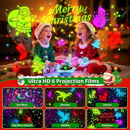 One Fire Night Light for Kids Gifts, 6 Films+78 Lighting Modes Ceiling Star Projector, Rechargeable Night Light Projector,360°Rotion Star Lights for Bedroom Decor,Sensory Toys for Baby Christmas Gifts