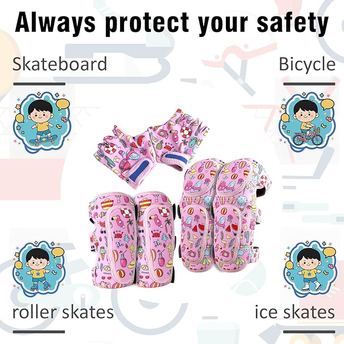 Kids Soft Knee and Elbow Pads, Children Protective Gear, Suitable for Boys and Girls Bike Ski Roller Skateboard