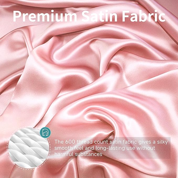 Pro Goleem Satin Soft Crib Sheet Great for Baby with Sensitive Hair Silky Baby Sheet Pink 52’’x28’’x8’’ Fitted Sheet for Girls