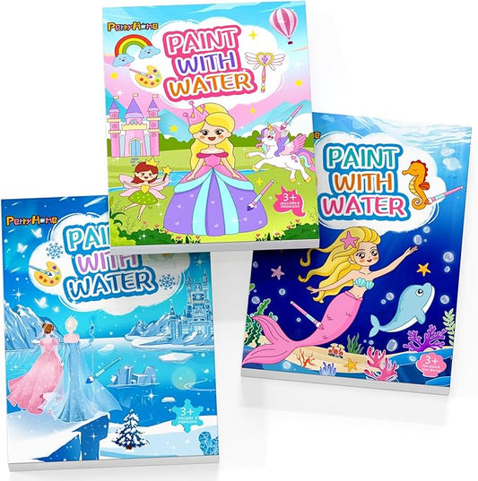 PERRYHOME Paint with Water Coloring Books for Kids,Mess Free Toddler Watercolor Painting Set,Unicorn Frozen MermaidArts and Crafts Toys-Birthday Christmas Gifts for Toddlers Girls Ages 3 4 5 6 7 8
