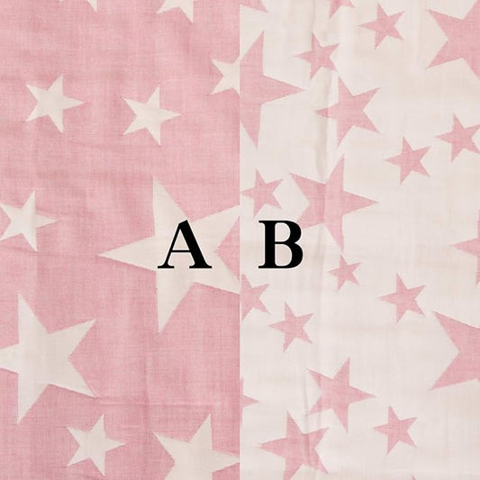 NTBAY 3 Layer Oversized Muslin Cotton Toddler Blanket, 45x60 Inches Jacquard Reversible Nursery Bed Blanket, Super Soft and Thermal Crib Blanket for All Seasons, Baby Gift, 45"x60", Pink/White Star