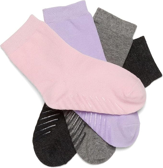 Gripjoy Toddler Socks with Grippers, Non-Slip for Kids, Enhanced Stability, Comfortable Cotton - 4 Pairs