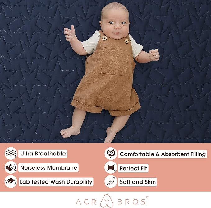 Waterproof Mini Crib Mattress Protector: 2-Pack Pack N Play Sheets - Fitted for Standard Baby Mattresses (38" x 26") - Soft and Breathable Covers for Graco Pack and Play, Playards, and Mini Cribs