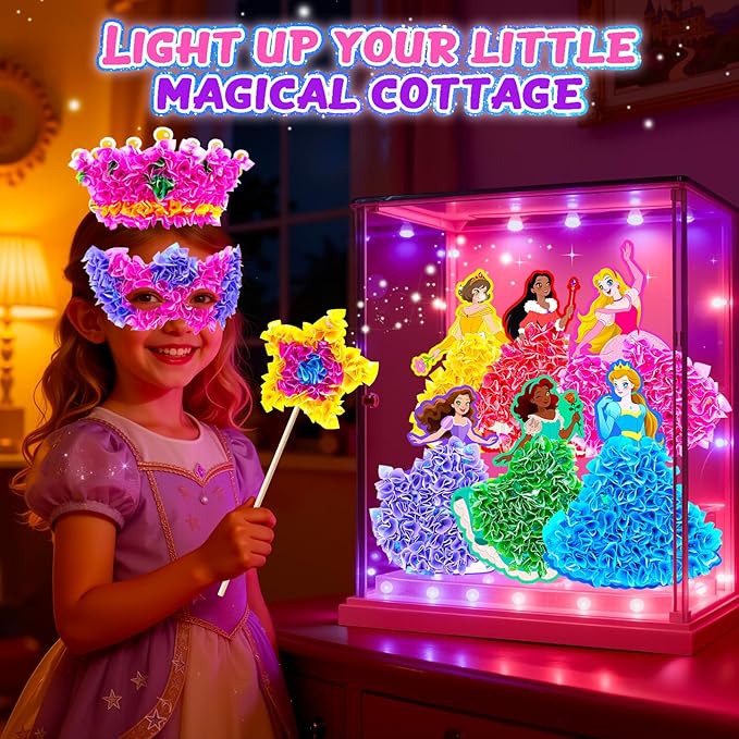 Gooidea Poke Arts and Crafts for Girls Ages 4, 5, 6, 7, 8, 9, Classical Princesses Poking Art, Mess-Free DIY Craft for Kids DIY Creative Activities Pretend Play Toy Gifts for Kids Age 4-9