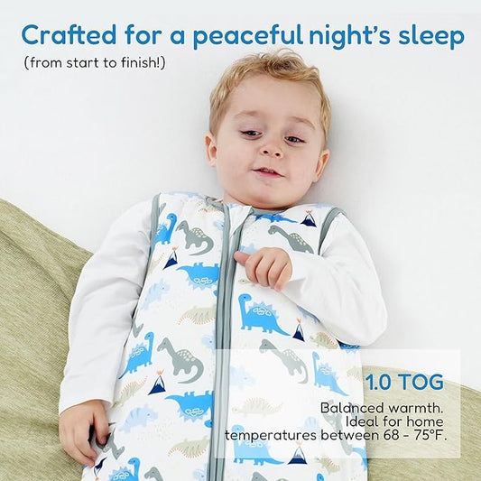 TotAha Toddler Sleep Sack 1.0 TOG for 2T-3T-4T, Premium Soft Wearable Blanket Baby Sleeping Bag with 2-way Safe Zipper for Girl Boy