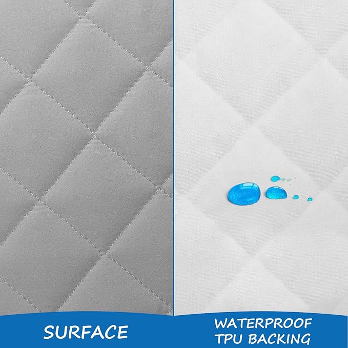 Bassinet Mattress Pad Cover Fit for Baby Delight/Mika Micky/Dream On Me Lotus/ANGELBLISS/KoolerThings (3 in 1) Bedside Sleeper, Waterproof Bassinet Mattress Protector Quilted Bassinet Sheets 2 Pack