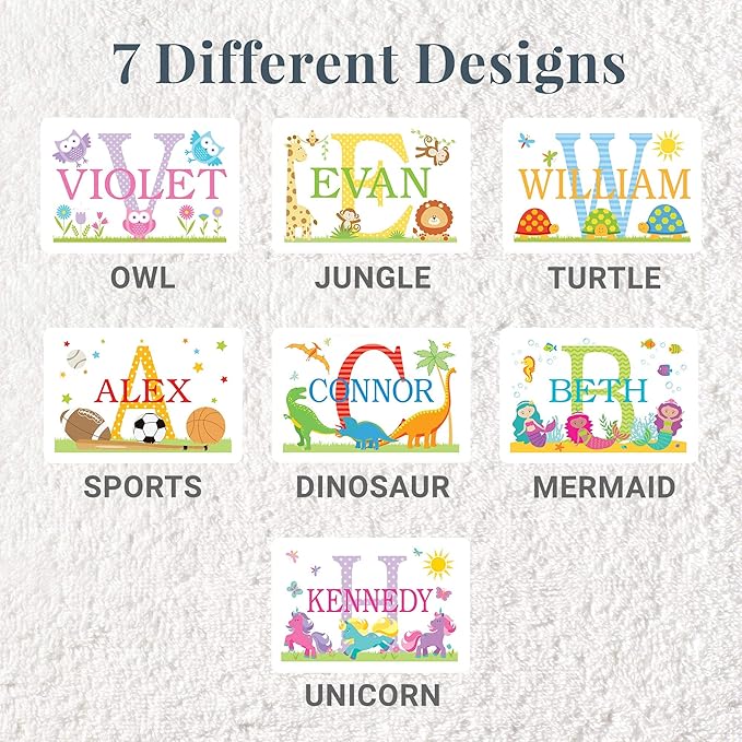 Let’s Make Memories Personalized My Own Name Step Stool - Children’s Step Stool - Sturdy Wood – Non-Toxic Paint, Sealer - Jungle Design - Gray - 14’Wx9.25”Lx8.75”H - Ages 3+