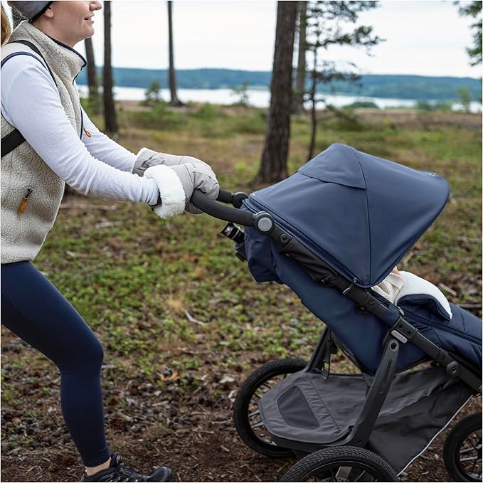 UPPAbaby CozyHandmuff - Easily Attaches to Stroller Handlebars - Ultra-Plush, Weather-Proof Hand Protection - Stella (Grey Mélange)