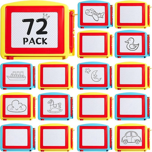 Tinlade 36 Pack Mini Magnetic Drawing Board for Kids, Small Erasable Doodle Sketch, Drawing Pad Bulk Gifts for Boy Girl Birthday Party Favor Classroom Prize Goodie Bag Stuffers (Classic Color,Cute)