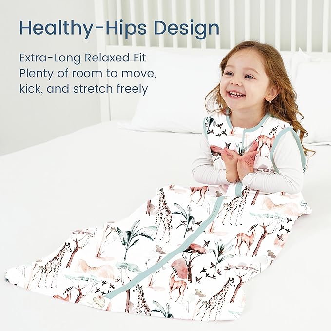 Toddler Sleep Sacks 2T-3T-4T, 0.5 TOG Light Summer Wearable Blankets, Extra Long XL Sleeping Bags, 2 Pack