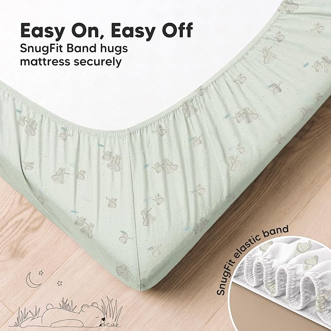 KeaBabies 2-Pack Fitted Crib Sheets for Boys, Girls, Baby - Soft Bamboo Viscose Cotton, 52x28 Standard Crib Mattress Sheets, Toddler Bed Mattress Cover, Gender Neutral, Breathable, Durable (Elly)