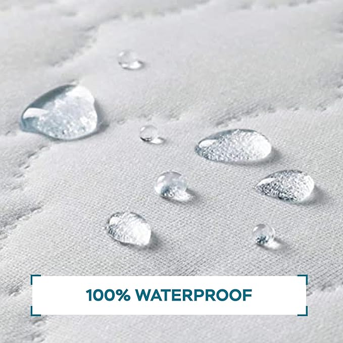 Waterproof Mattress Protector (Twin), Premium with 4 Layer Protection, Super Soft, Breathable, Fitted, Machine Washable and Vinyl Free, 39x75 inches