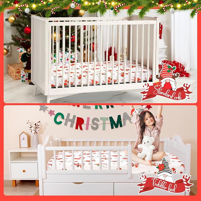 UOMNY Crib Sheet Christmas Fitted Crib Sheets Baby Sheet for Standard Crib and Toddler Mattresses Nursery Bedding Sheet Crib Mattress Sheets for Boys and Girls 1 Pack Space Toddler Sheet