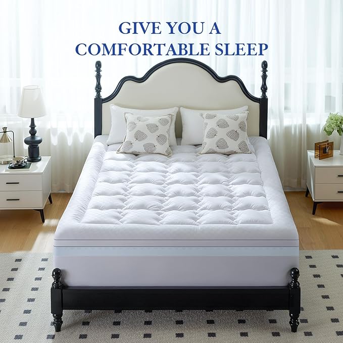 Choc chick 3.5 Inch Memory Foam Mattress Topper Full Size, Dual Layer 2 Inch Gel Egg Crate Memory Foam Plus 1.5 Inch Down Alternative Pillow Top Mattress Pad, Support for Back Pain