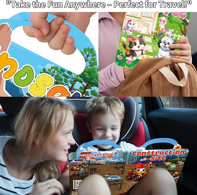 Kalysky 12 Set Reusable Sticker Books for Toddlers 2-4 1-3, Kids 3D Puffy Sticker Activity Books, Birthday Party Favors Goodie Bags Stuffer