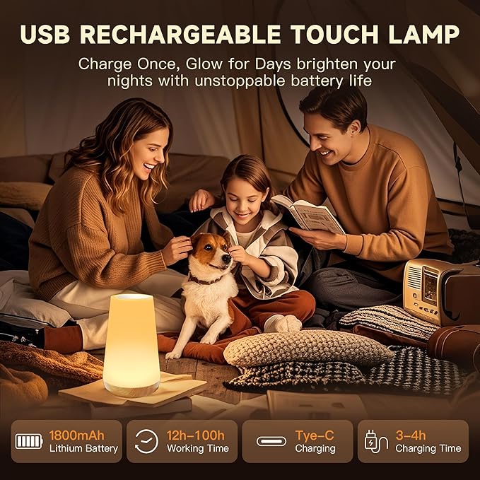 Yonito Night Light for Baby Nursery, 13 Colors Changing Touch Dimmable Night Lamp with Timer, Rechargeable Kids Night Light Portable for Bedtime Routine Baby Breastfeeding