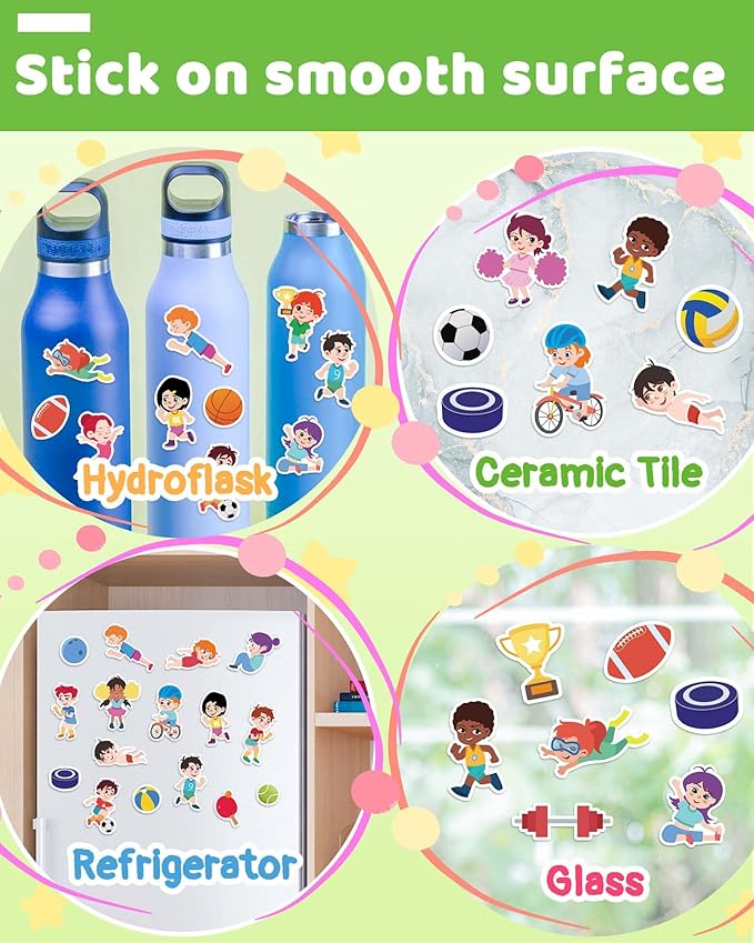 Benresive Reusable Sticker Books for Toddlers, Fun Travel Stickers for Kids, Toddler Sticker Book, Crafts Activities for Toddlers, 3 and Up Birthady Gifts - Sports