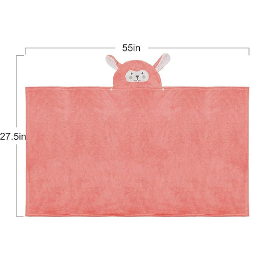 ROMASA Baby Bath Towel Hooded Ultra Soft Towel Highly Absorbent Bathrobe Blanket Toddlers Shower Gifts for Boys Girls- 27.5" x 55" (Pink)