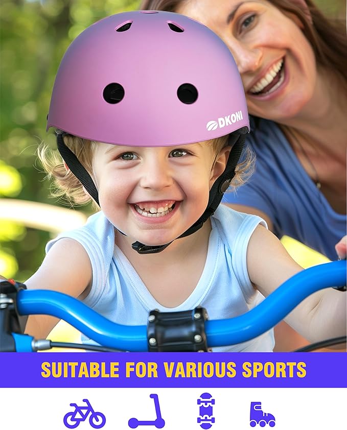 Kids Bike Helmet, Adjustable and Multi-Sport, from Toddler to Youth, 3 Sizes