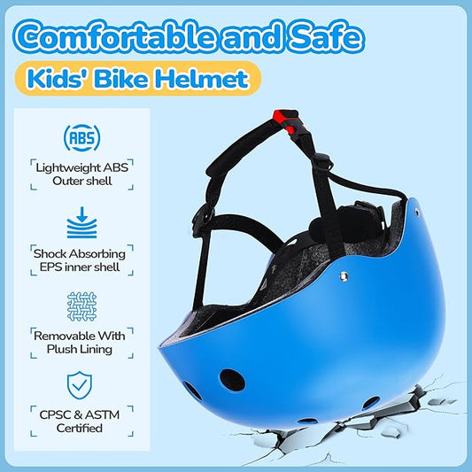 Kids Bike Helmet, Toddler Helmet for Youth Boys Girls Ages 3-14 Year Old, Adjustable Fit & Lightweight, Multi-Sport Safety for Skateboard Skating Bicycle Scooter Cycling