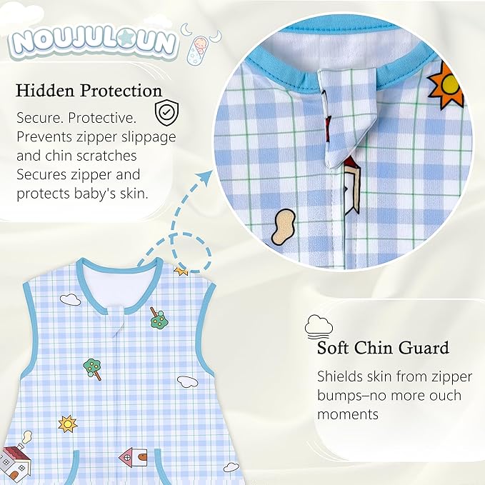 Toddler Sleep Sacks Sleep Sack 5T 6T 7T with legs Cozy comfy Baby Warable Blanket with 2-Way Zipper (5T-7T)