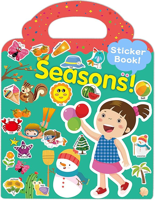 Benresive Reusable Sticker Books for Toddlers, Fun Travel Stickers for Kids, Toddler Sticker Book, Crafts Activities for Toddlers, 3 and Up Birthady Gifts - Season