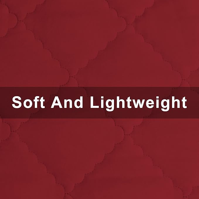 FLXXIE 4 Pieces Toddler Bedding Set, Soft and Breathable Microfiber Crib Sheet Set, Includes Quilted Comforter, Flat Top Sheet, Fitted Sheet, Envelope Pillow Case for Boys and Girls, Burgundy