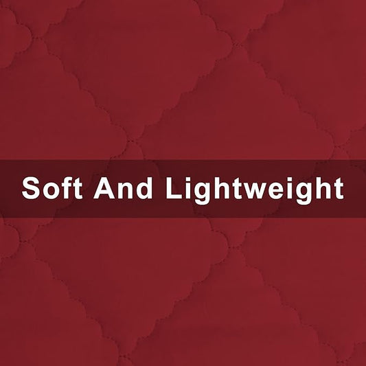FLXXIE 4 Pieces Toddler Bedding Set, Soft and Breathable Microfiber Crib Sheet Set, Includes Quilted Comforter, Flat Top Sheet, Fitted Sheet, Envelope Pillow Case for Boys and Girls, Burgundy