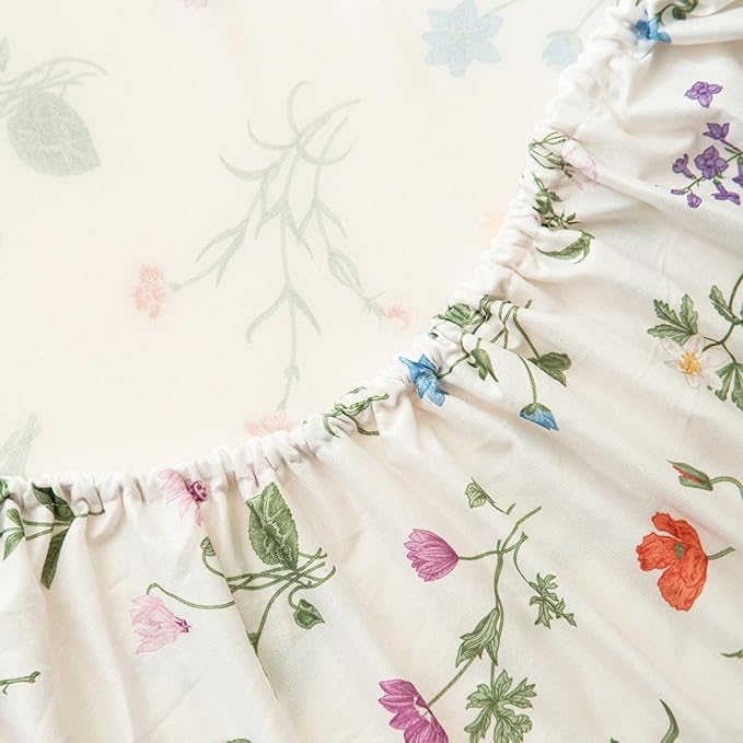 SDIII 2 Pack Floral Crib Sheets for Baby Girl 52×28 Stretchy Microfiber Jersey Knit Fall Crib Sheets Floral for Standard Crib and Toddler Mattress