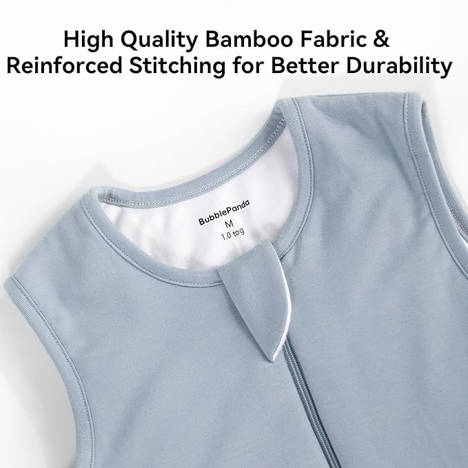 BubblePanda Rayon Made From Bamboo Toddler Sleep Sack with Feet 6-12 Months 2.5 Tog Winter Ultra Soft Warm Baby Sleep Bag Walker Quilted Thick Wearable Blanket with Legs 2-Way Zipper